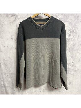 Vintage Y2K Skate T Shirt Mens Long Sleeve V Neck Bluenotes Jeanswear Grunge XL